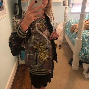 NWOT Zara embroidered bomber jacket